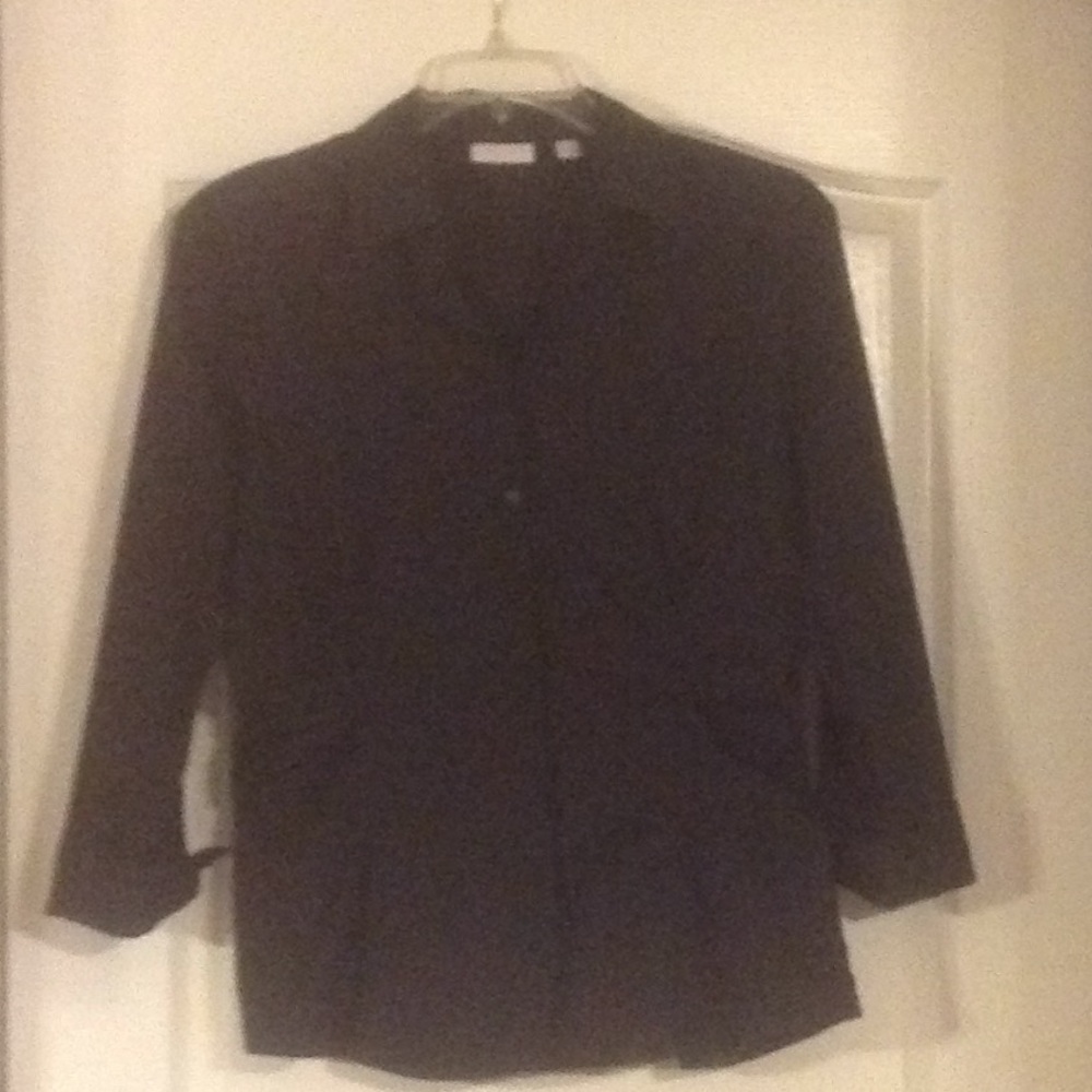 New York and Company Stretch Blouse, Black WM XL